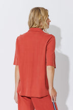 Rust Herringbone Pocket Shirt