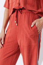 Rust Herringbone Stripe Pant