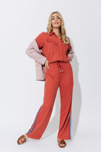 Rust Herringbone Stripe Pant