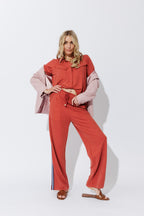 Rust Herringbone Pocket Shirt