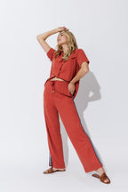 Rust Herringbone Stripe Pant