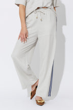 Stone Herringbone Stripe Pant