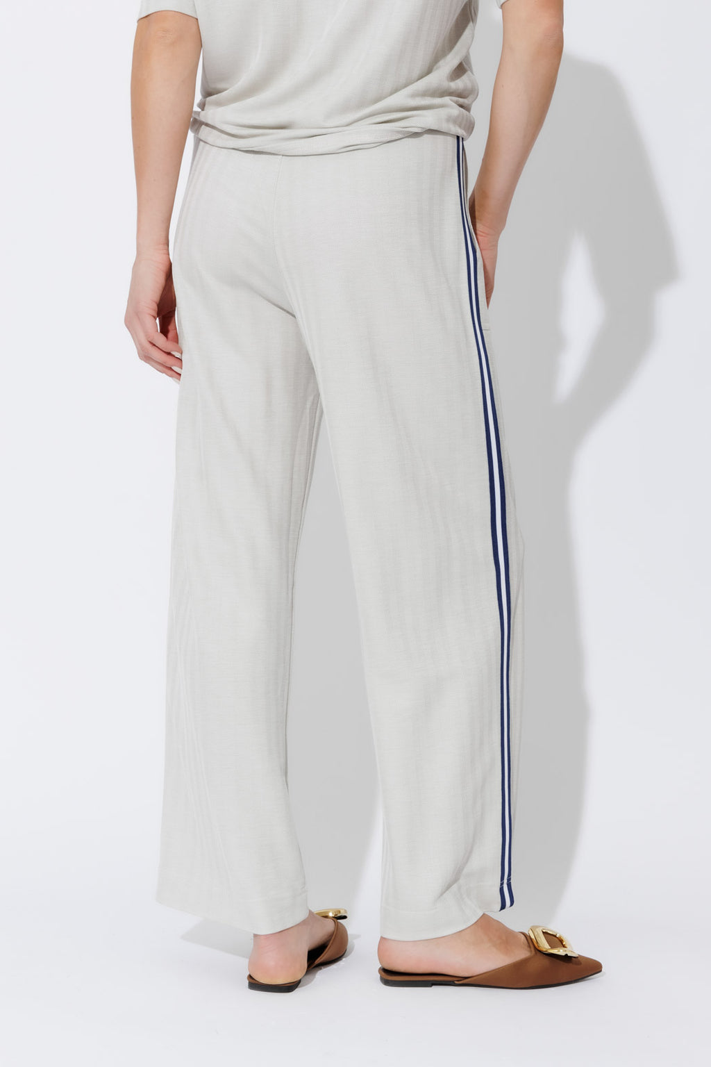 Stone Herringbone Stripe Pant