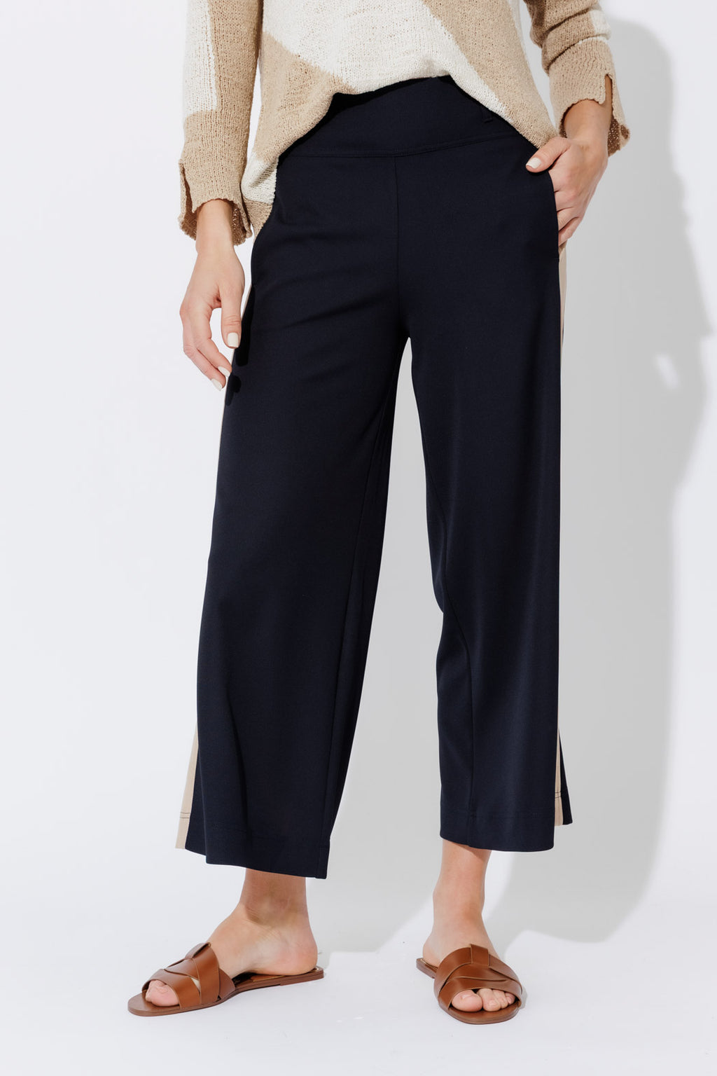 Navy Panelled Jet Culotte