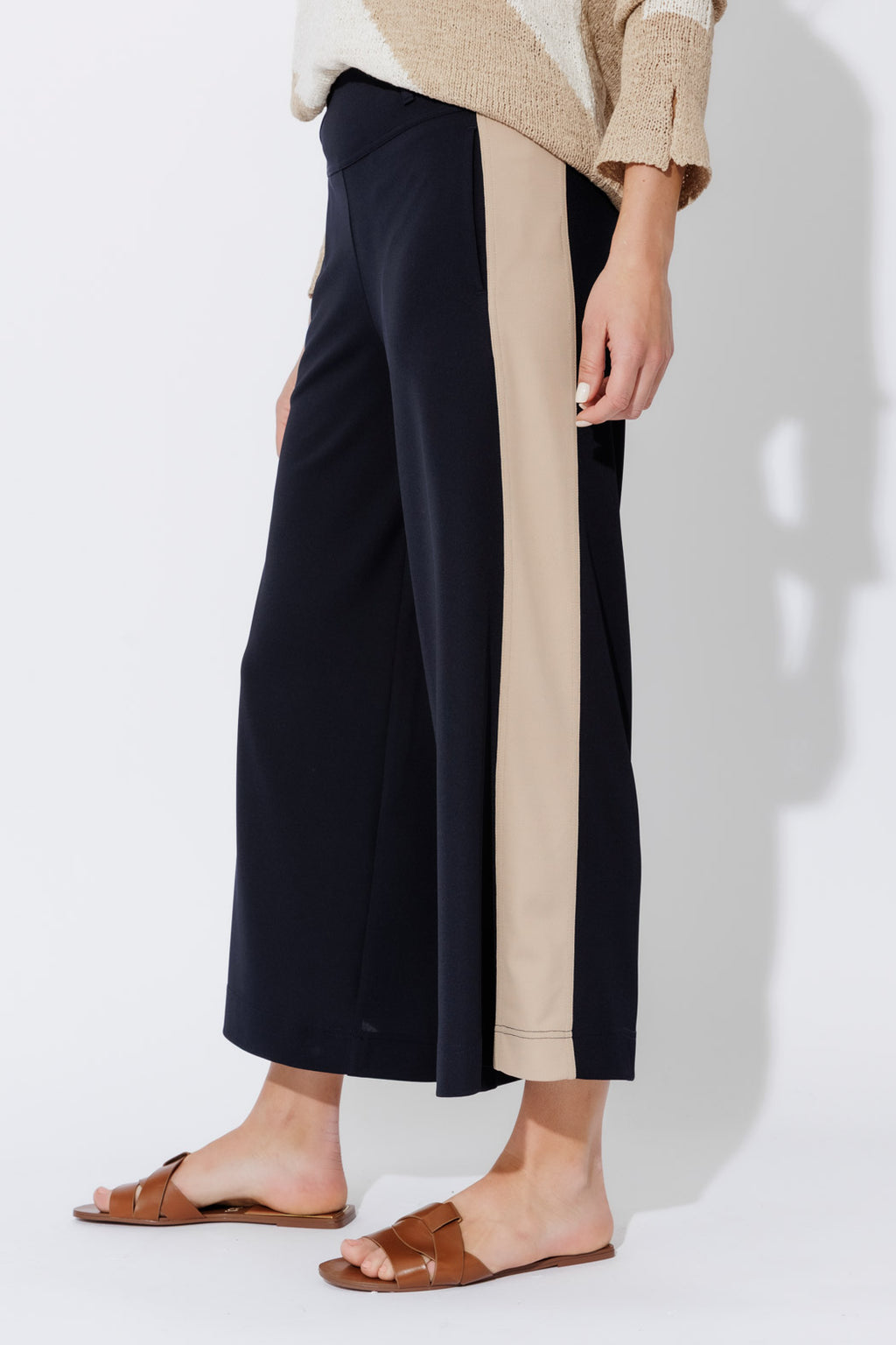Navy Panelled Jet Culotte