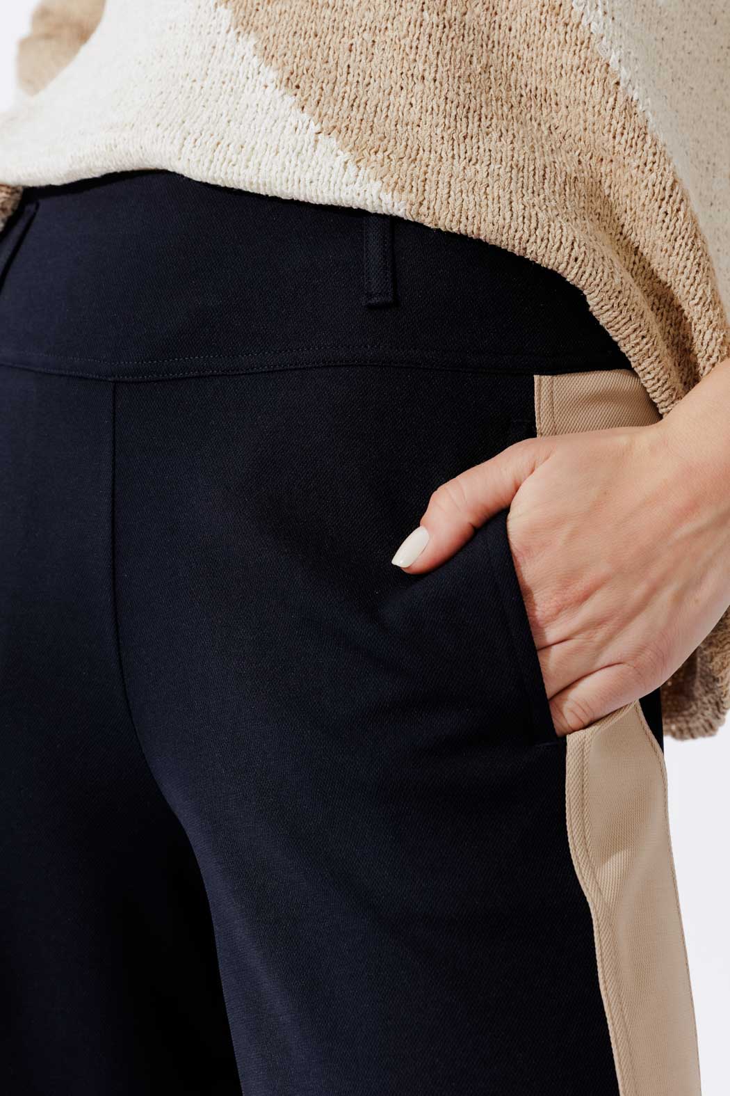 Navy Panelled Jet Culotte