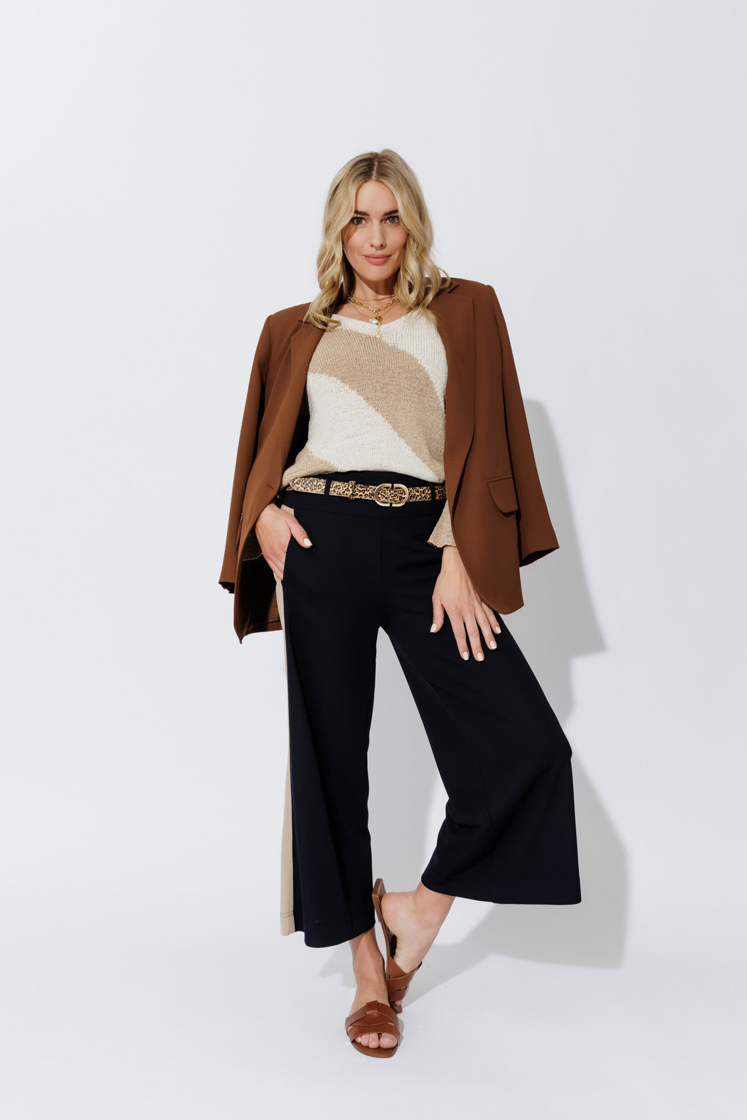 Navy Panelled Jet Culotte