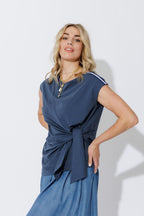Navy Cotton Harlow Top