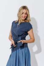 Navy Cotton Harlow Top