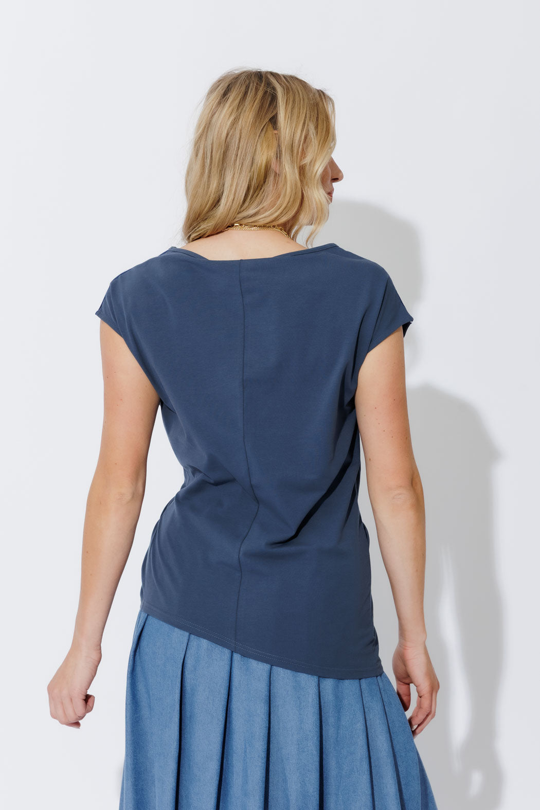 Navy Cotton Harlow Top