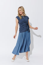 Navy Cotton Harlow Top