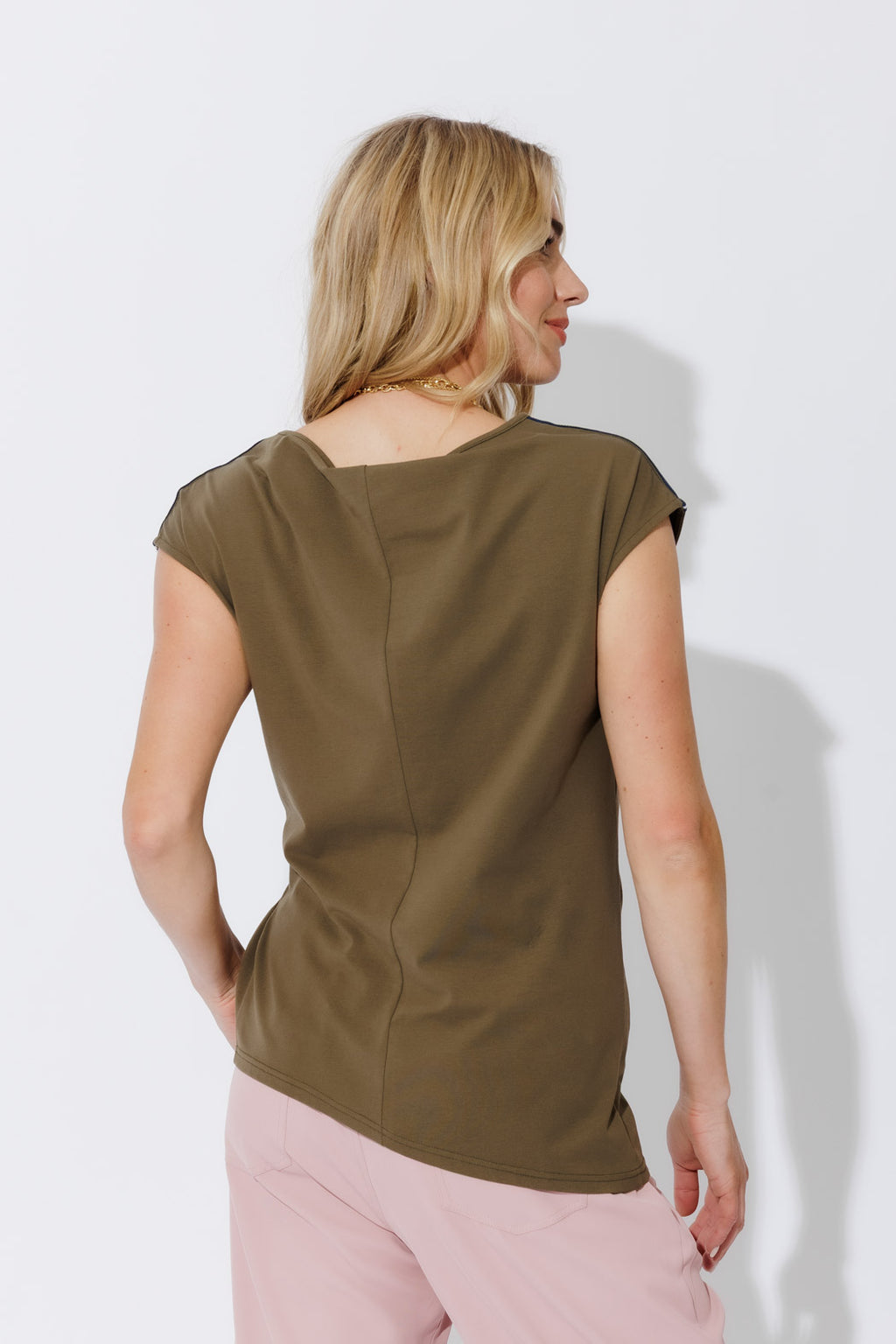 Khaki Cotton Harlow Top