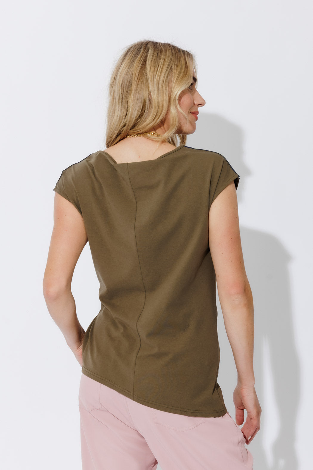Khaki Cotton Harlow Top