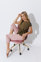 Khaki Cotton Harlow Top