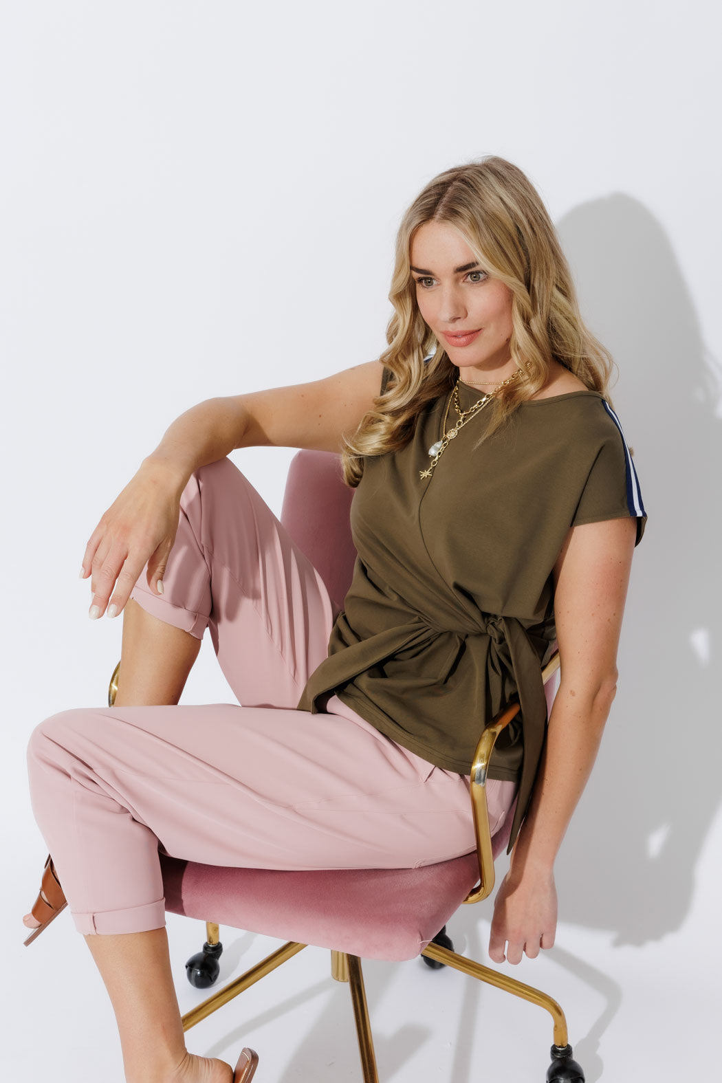 Khaki Cotton Harlow Top