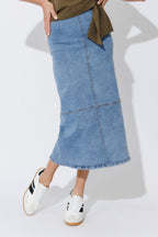 Light Denim A-Line Skirt