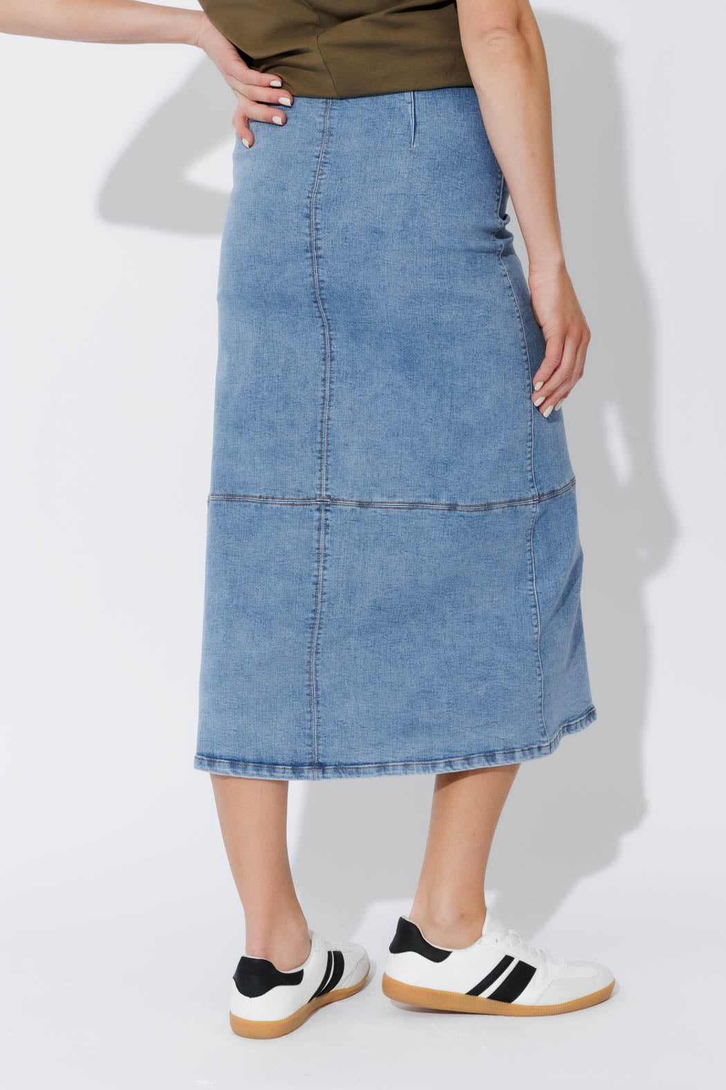 Light Denim A-Line Skirt