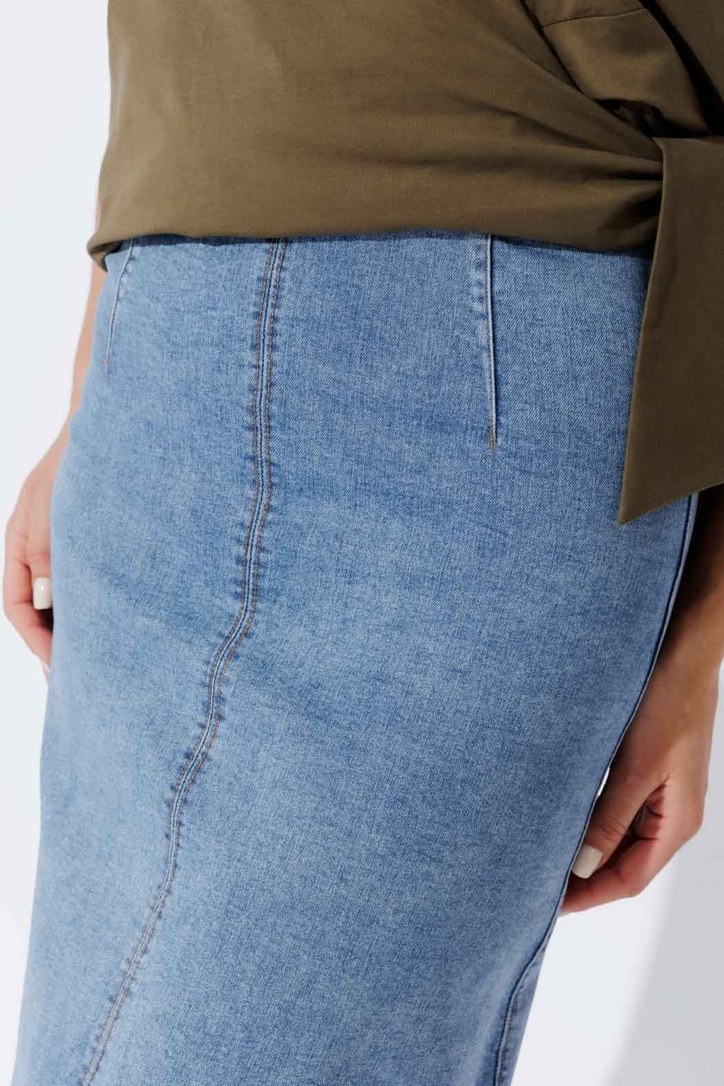 Light Denim A-Line Skirt
