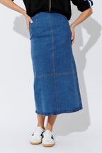Mid Denim A-Line Skirt