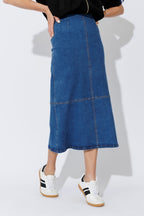 Mid Denim A-Line Skirt