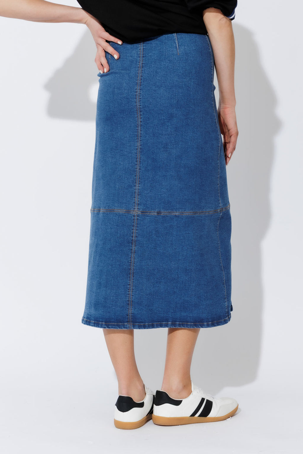 Mid Denim A-Line Skirt