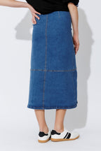 Mid Denim A-Line Skirt