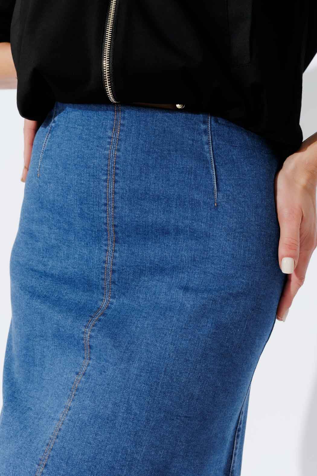 Mid Denim A-Line Skirt