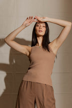 Taupe Rib Crew Cami