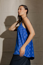 Cobalt Checkerboard Silky Lily Cami
