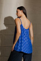 Cobalt Checkerboard Silky Lily Cami
