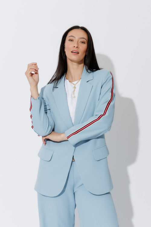 Sky Stripe Boyfriend Blazer