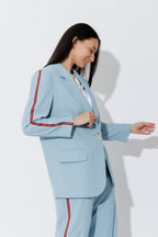 Sky Stripe Boyfriend Blazer