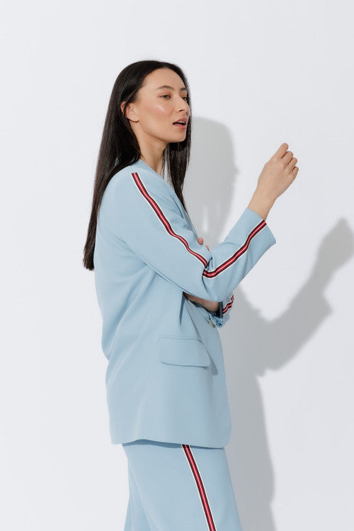 Sky Stripe Boyfriend Blazer