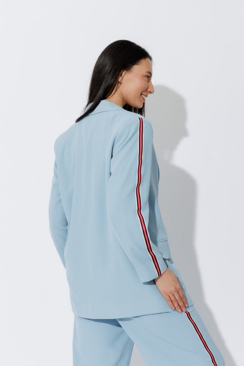 Sky Stripe Boyfriend Blazer