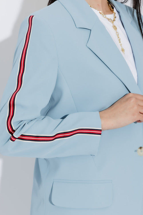 Sky Stripe Boyfriend Blazer