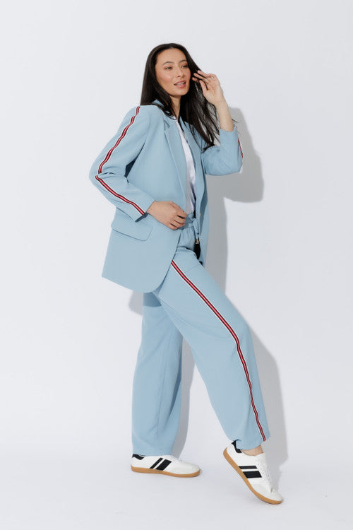 Sky Stripe Boyfriend Blazer