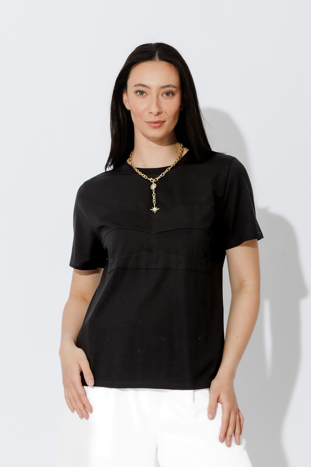 Black Bustier T-Shirt