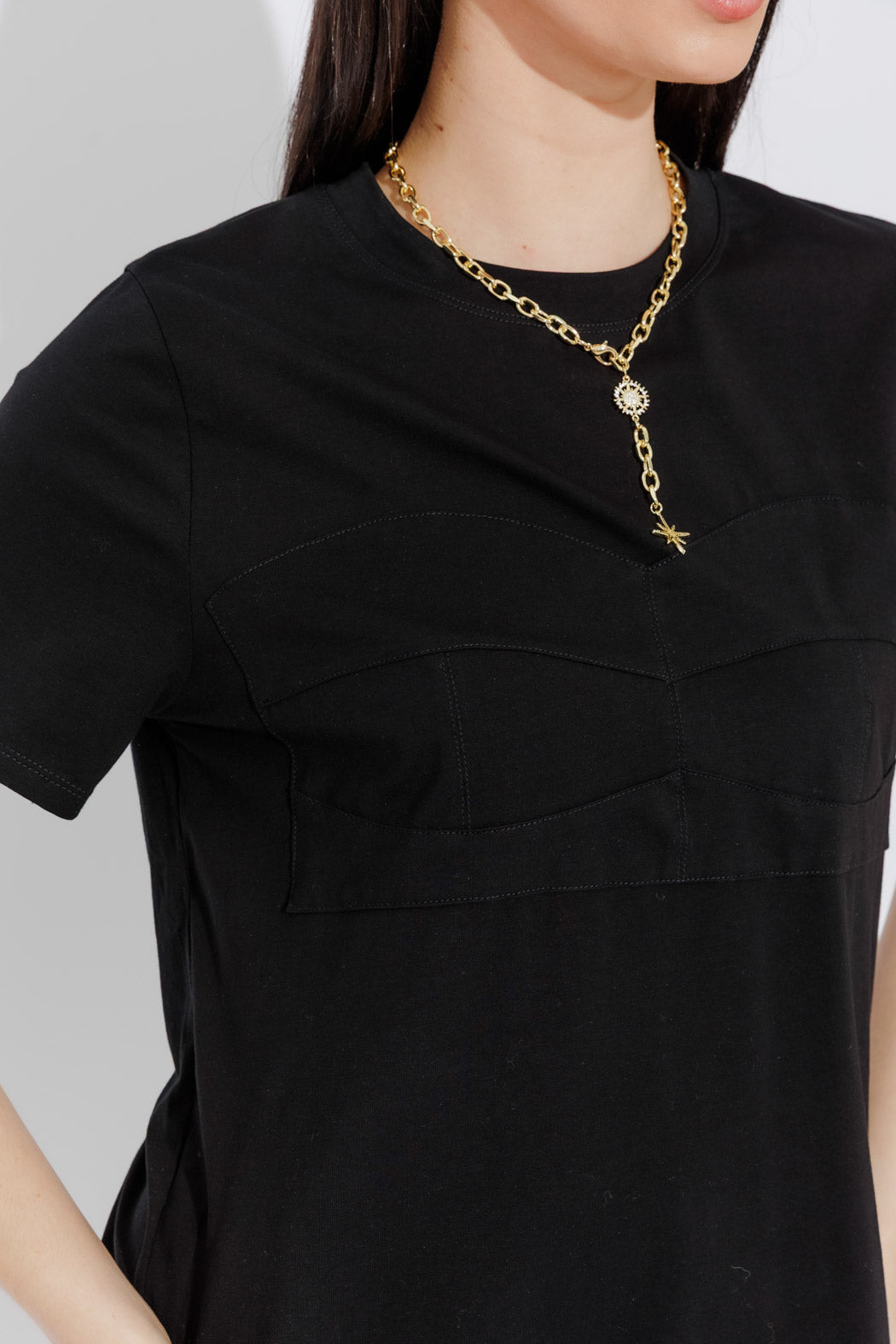 Black Bustier T-Shirt