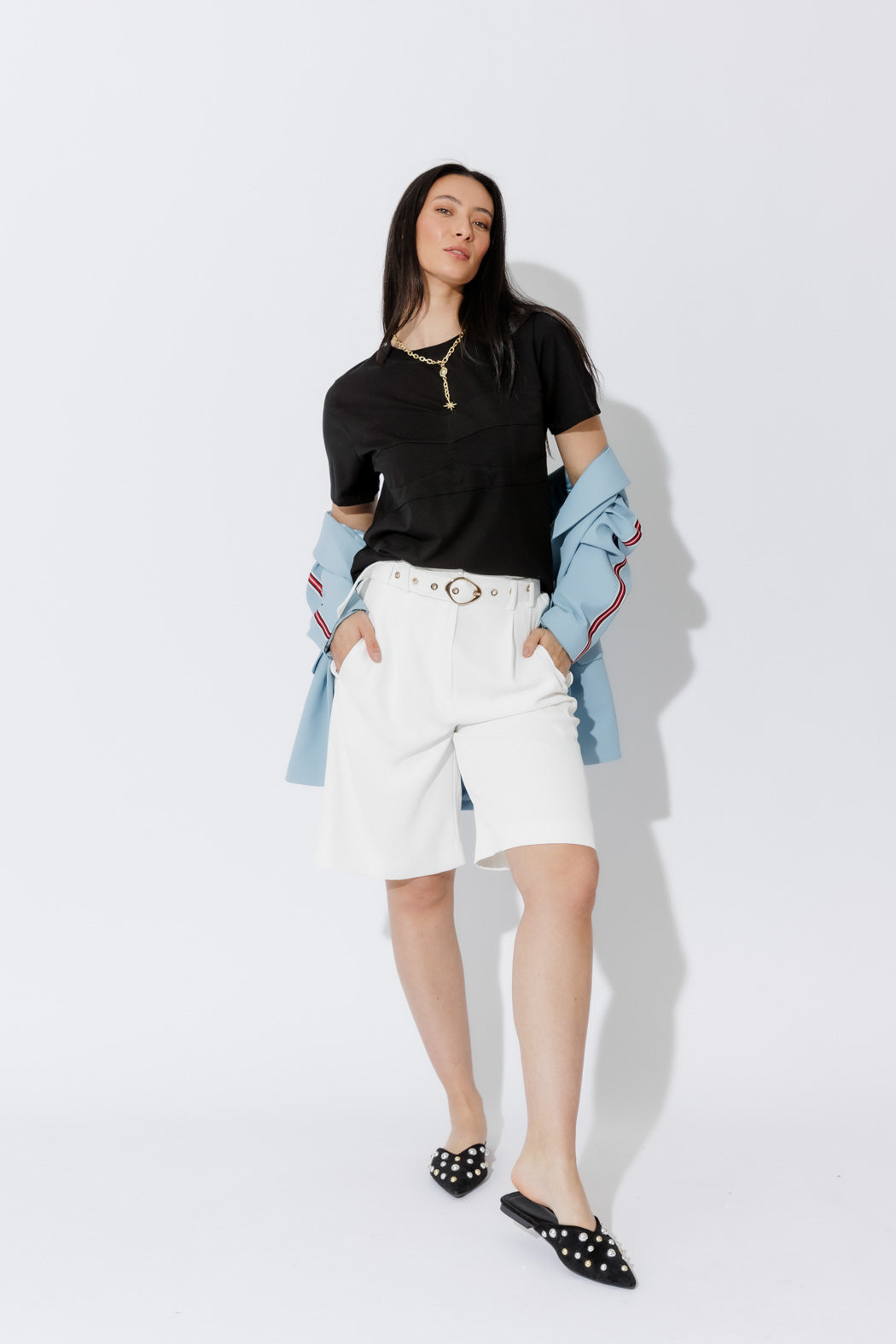 Black Bustier T-Shirt