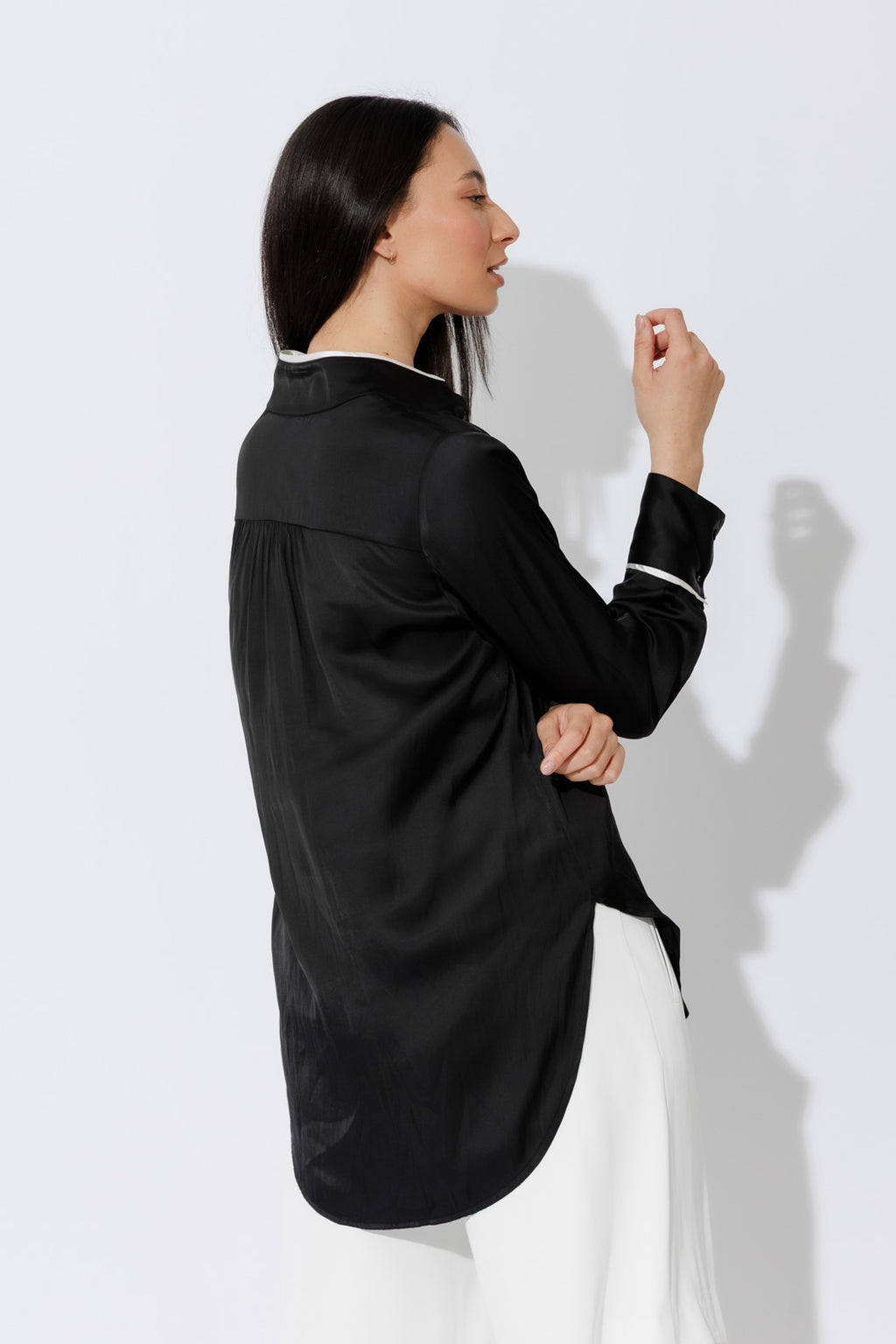 Black Trimmed Blogger Shirt