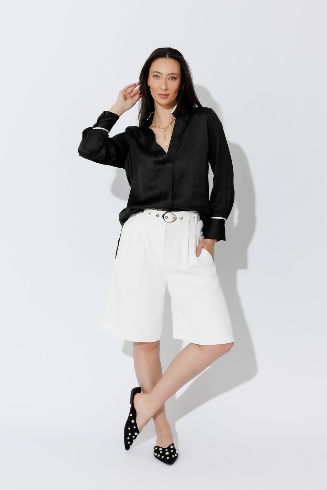 Black Trimmed Blogger Shirt