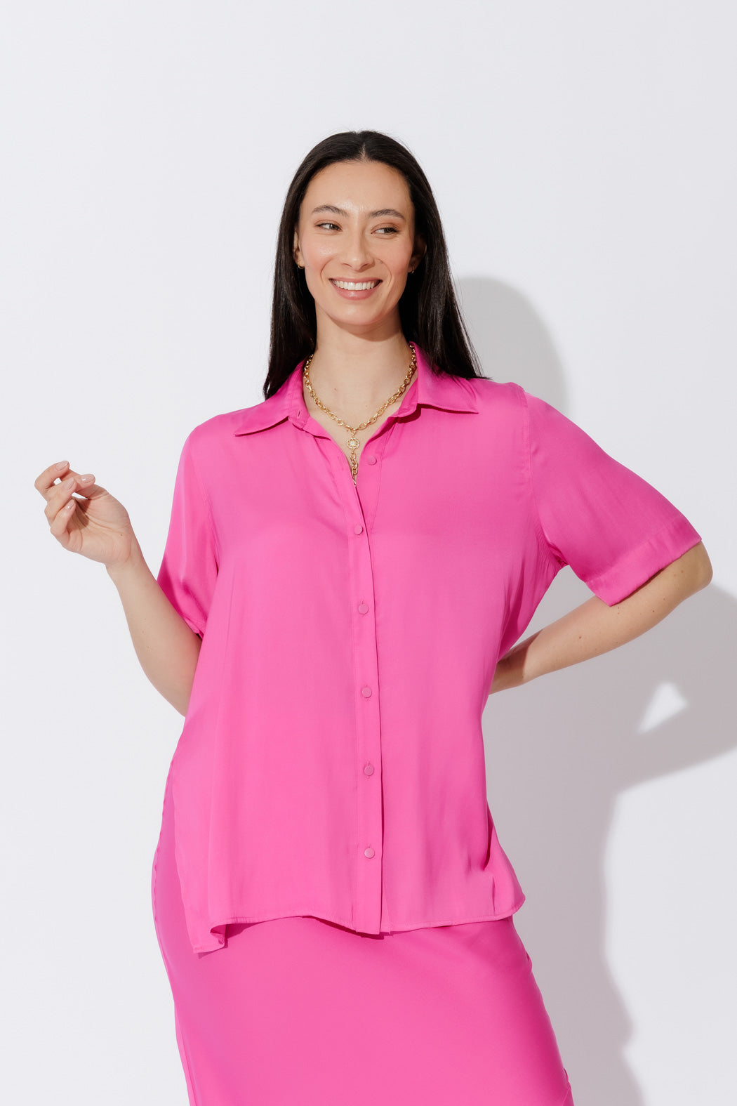 Pink Silky Shirt