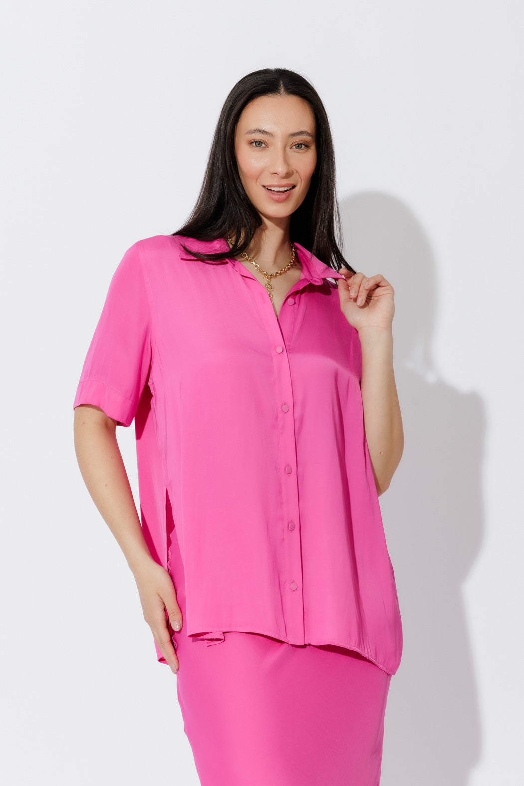 Pink Silky Shirt