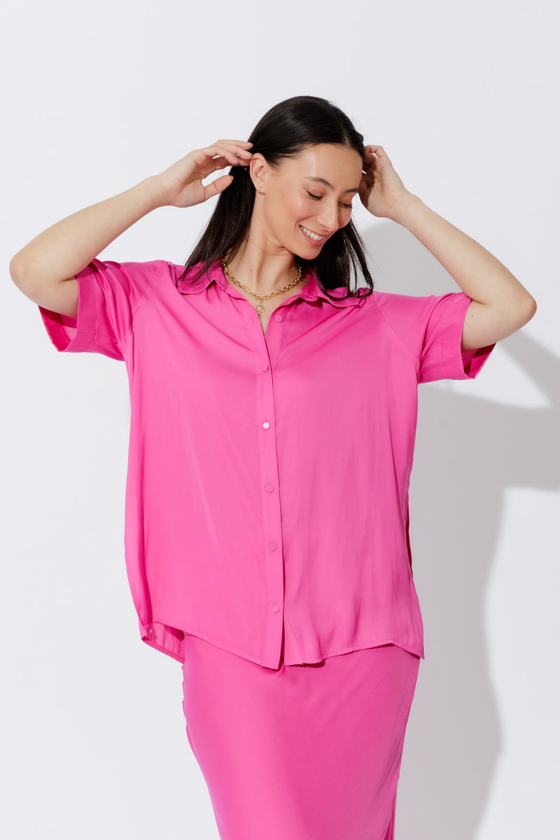 Pink Silky Shirt