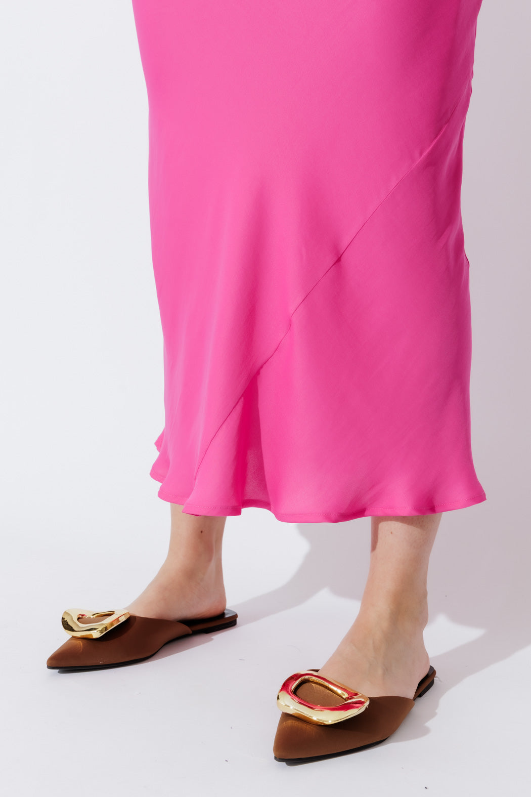 Pink Silky Bias Skirt