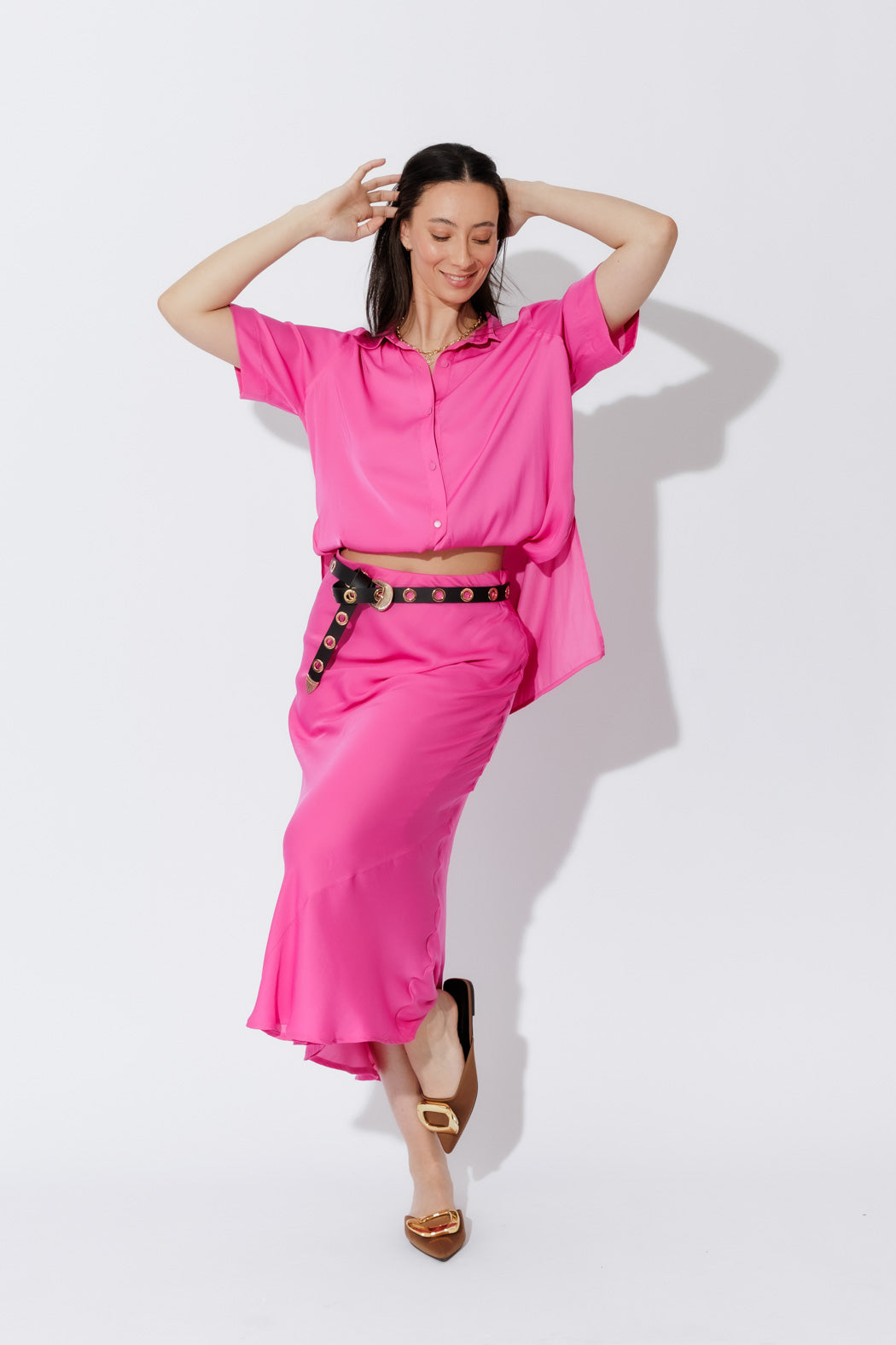 Pink Silky Shirt