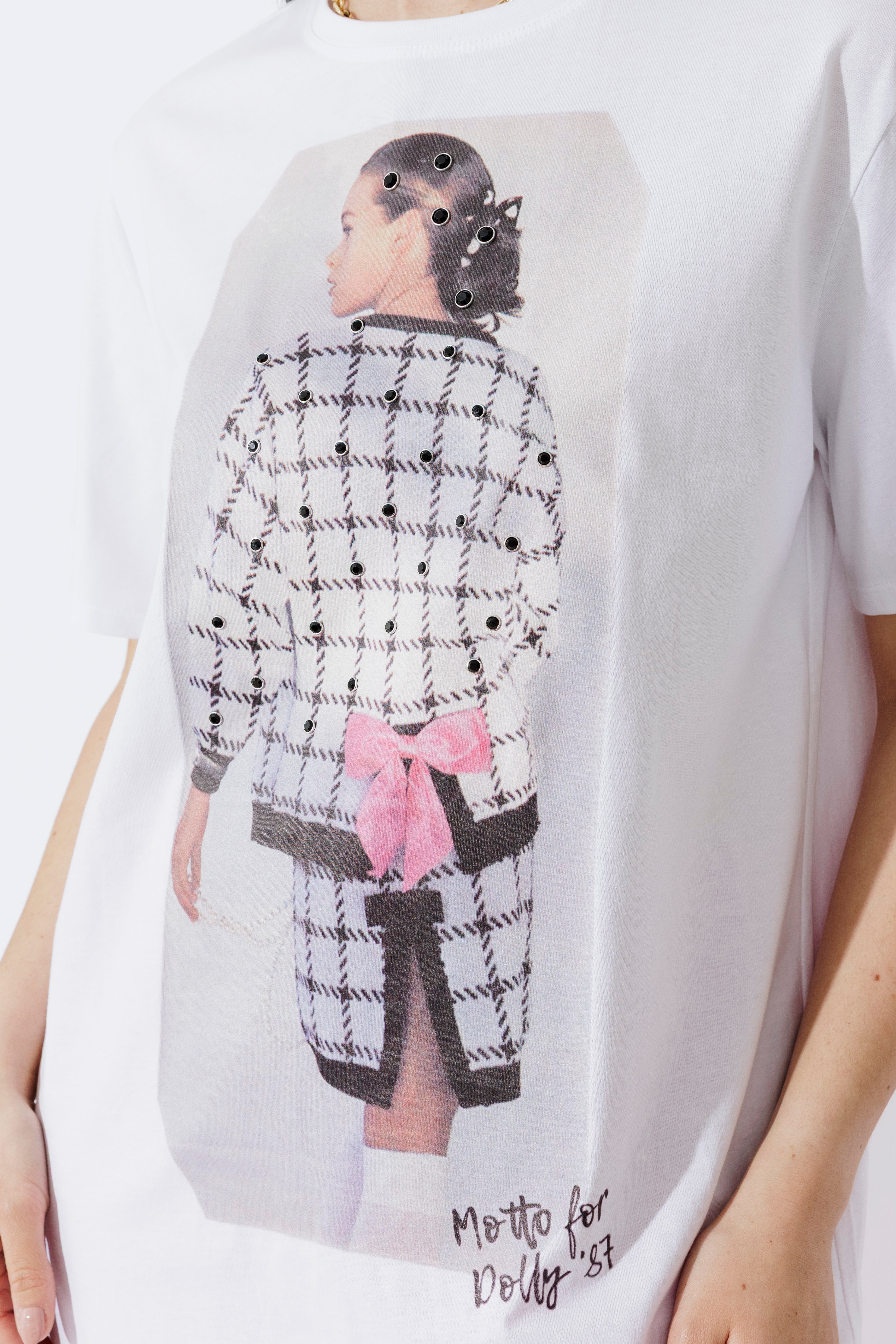 White Dolly Bow Magazine T-Shirt