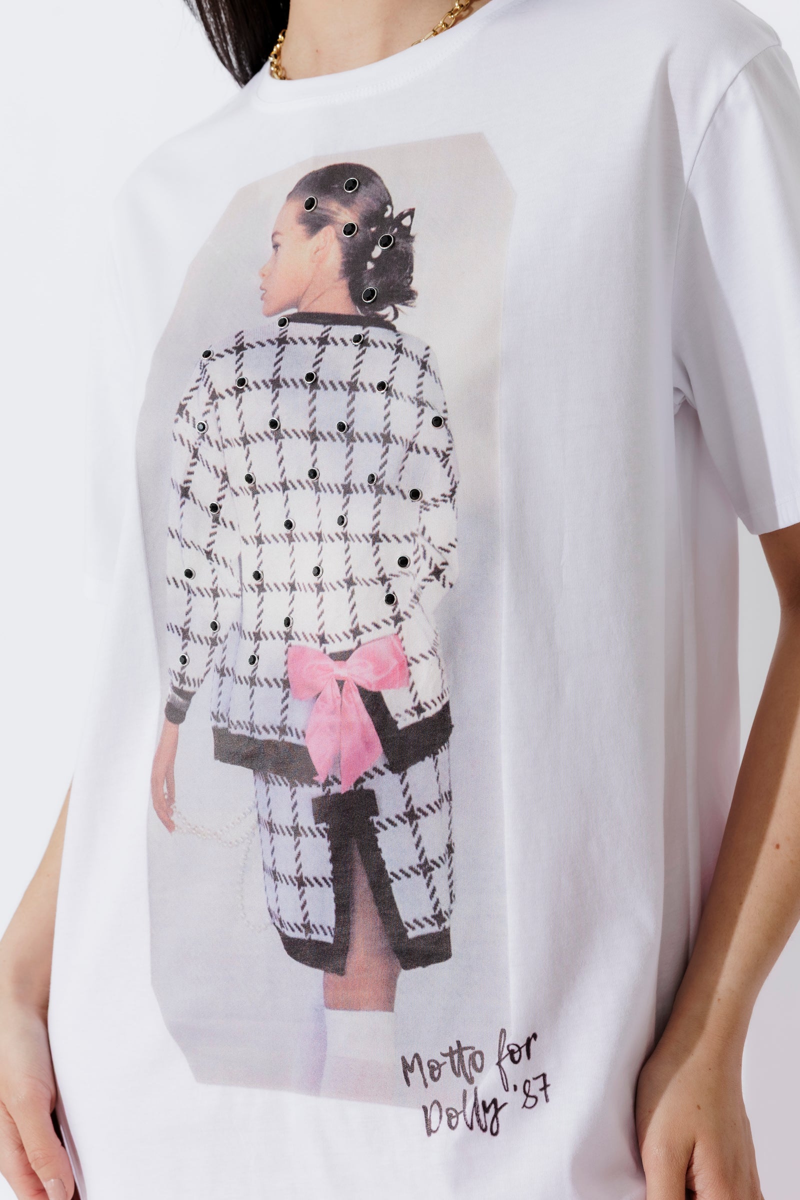White Dolly Bow Magazine T-Shirt