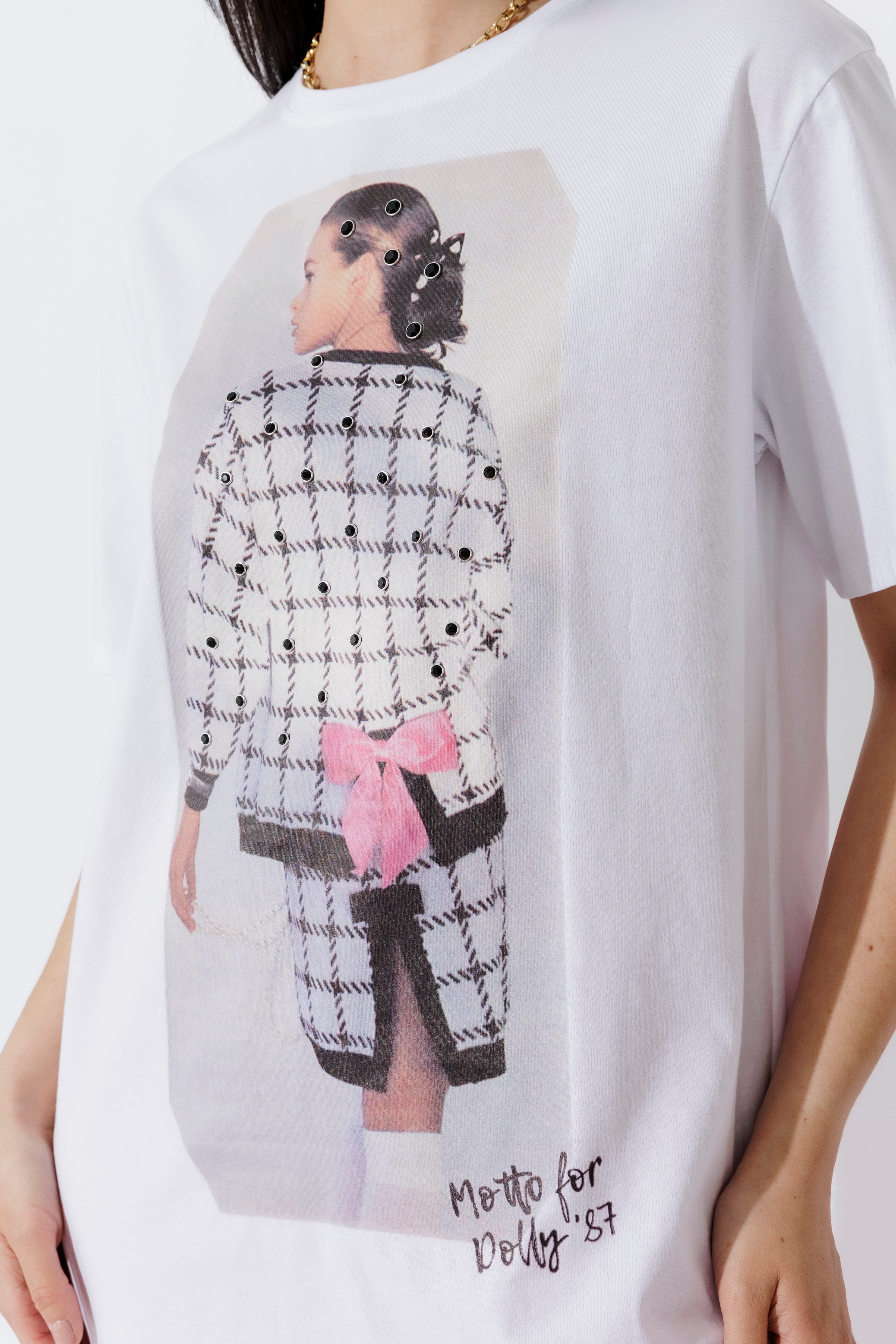 White Dolly Bow Magazine T-Shirt