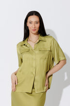 Chartreuse Silky Shirt